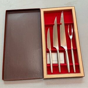 Kalmar Designs Vintage 4 pc Stainless Steel Knife and Fork Boxed Set from Italy